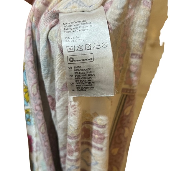 H&M Coachella Floral Boho Maxi Dress White Tank Size‎ 6 Festival Style 58” Long - Picture 4 of 5